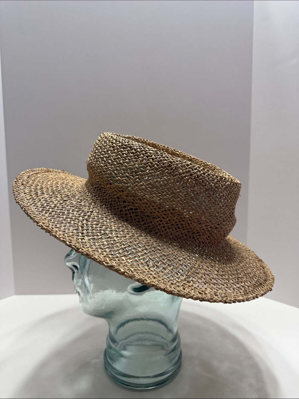 Woven Straw Sun Hat - Natural Tan - Picture 2 of 9